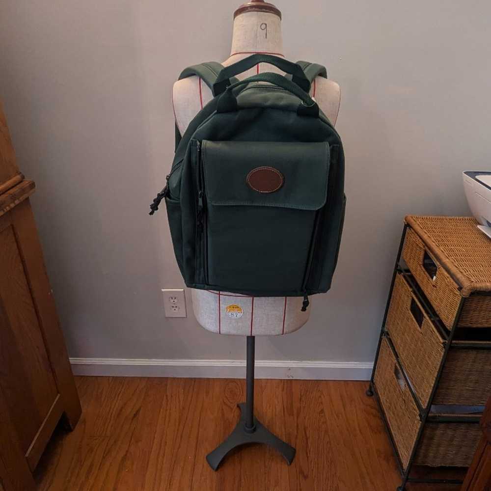 Vintage Eddie Bauer Backpack Leather Bottom Canva… - image 2