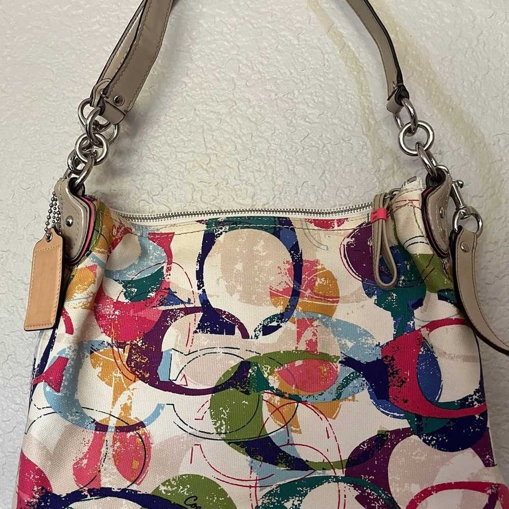 Vintage Coach Rainbow Pastel Print Crossbody Bag,… - image 4