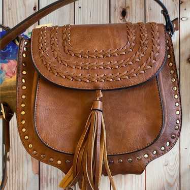 Brown Purse with tassel Antik Kraft vegan faux le… - image 1