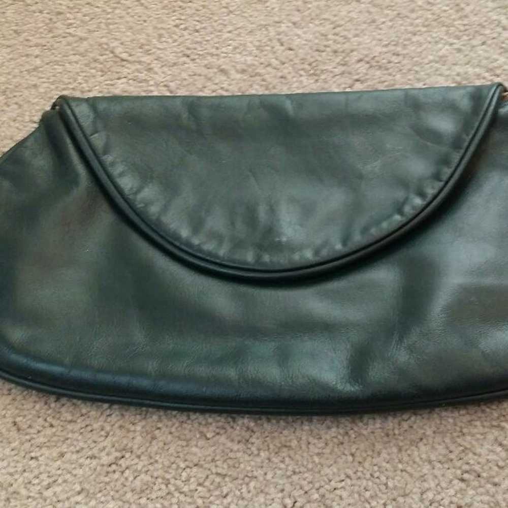 Vintage dark green clutch purse - image 1