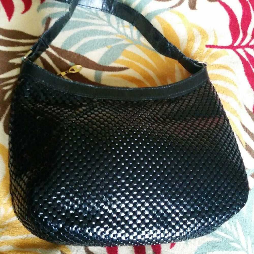 Vintage black mesh purse - image 1