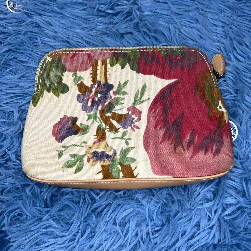 VINTAGE Floral Canvas Leather Mini Bag One Size C… - image 1