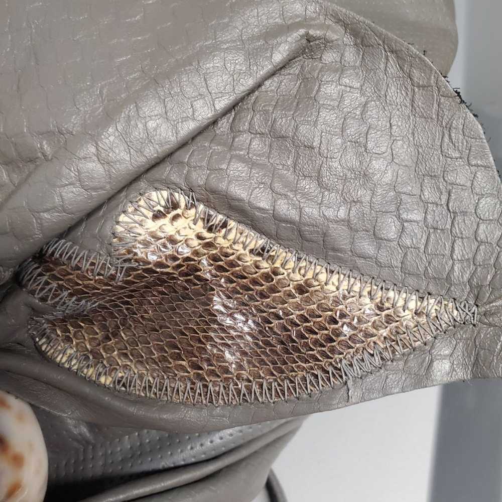 Vintage snakeskin leather purse gray - image 4