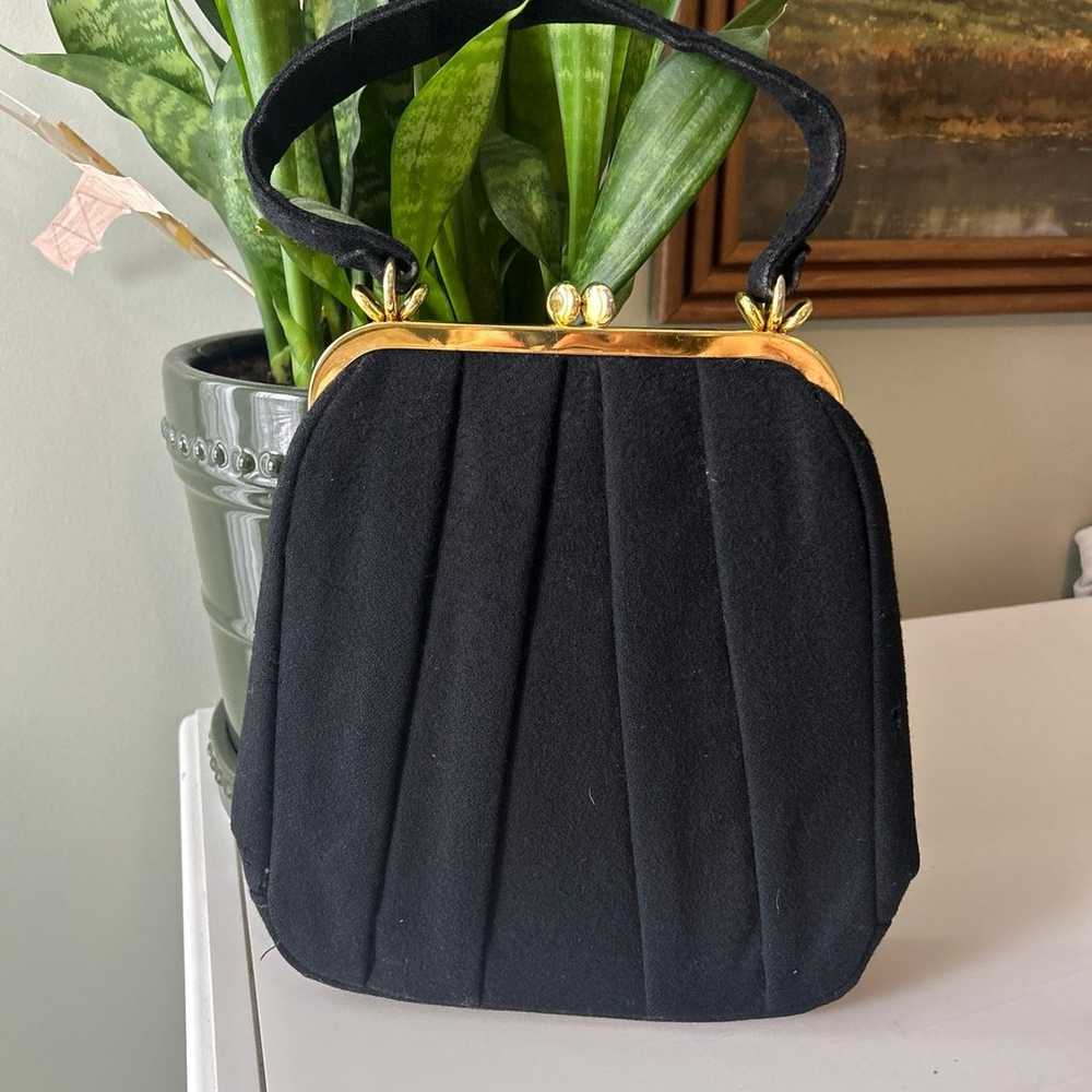 Vintage black clasp close bag - image 1