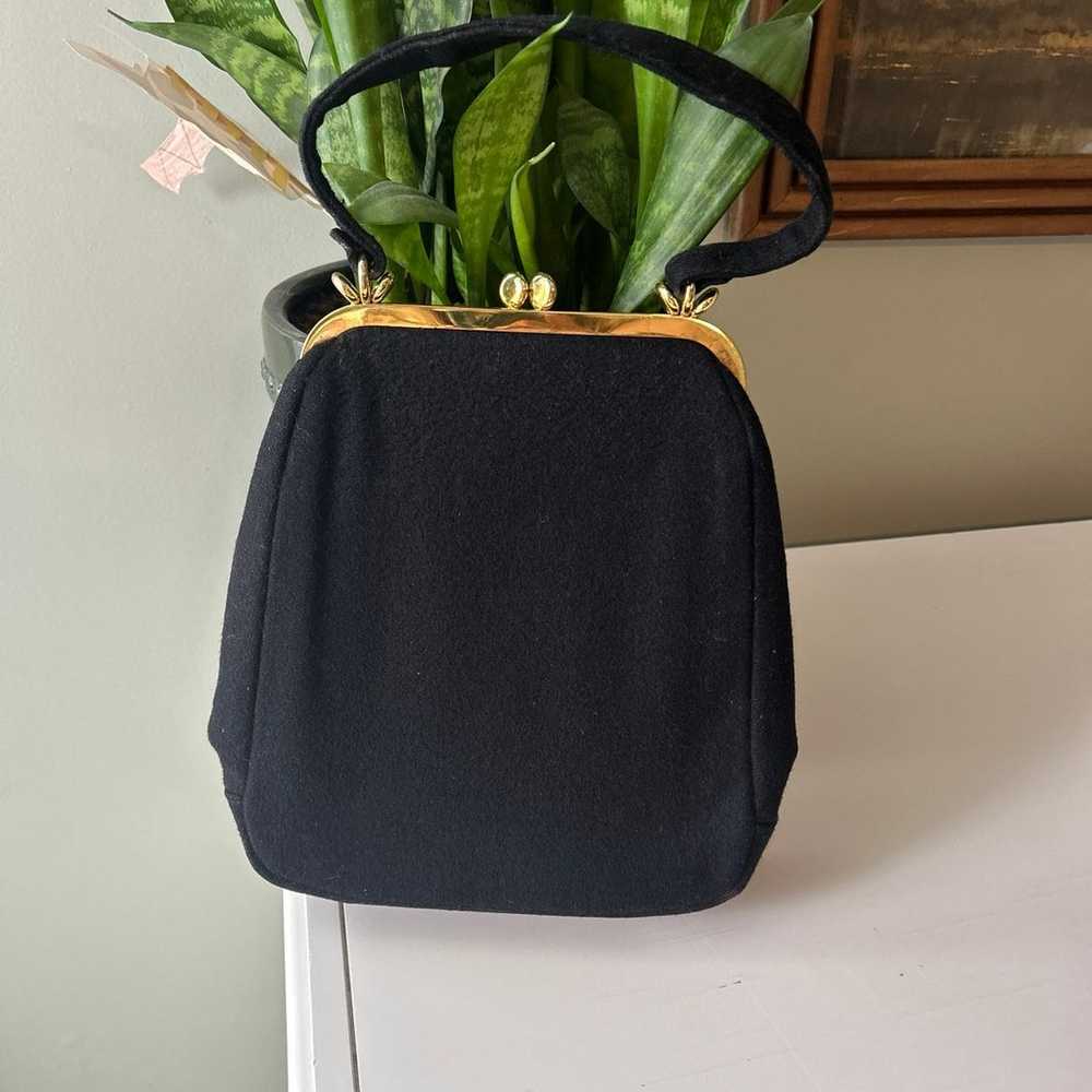 Vintage black clasp close bag - image 2