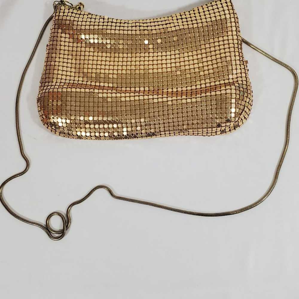 Vintage Pacific Connections Gold Mesh Evening Bag… - image 1