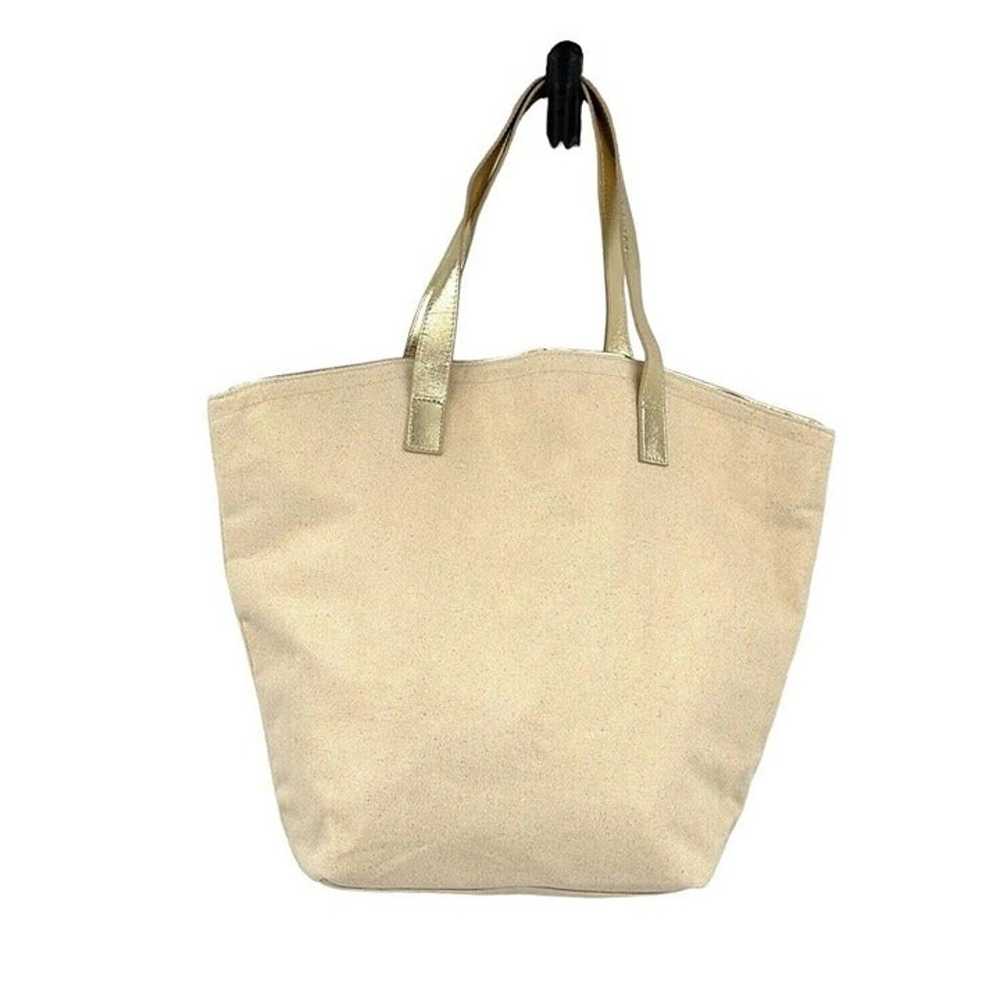 Vintage Victoria's Secret Love Tan Canvas Tote Ha… - image 3