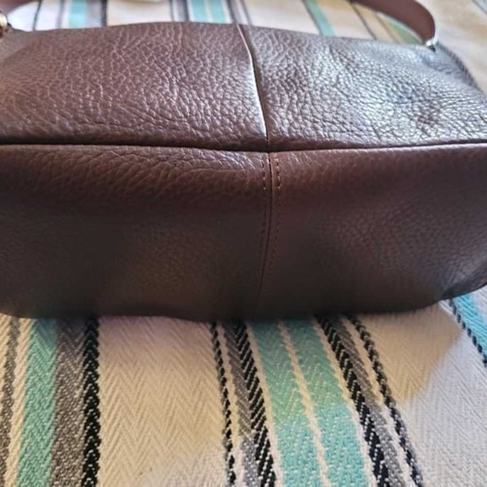 Vintage Fossil Brown Pebbled Leather Handbag - image 3