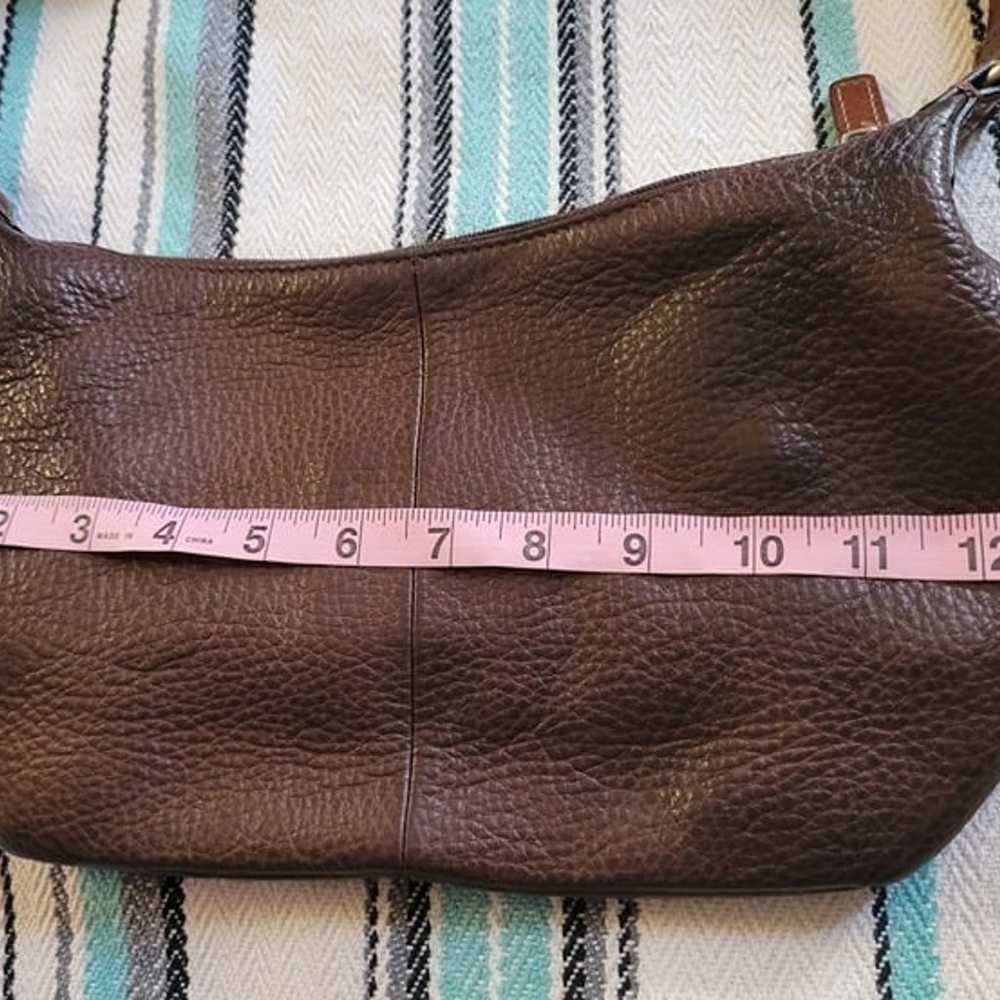 Vintage Fossil Brown Pebbled Leather Handbag - image 9