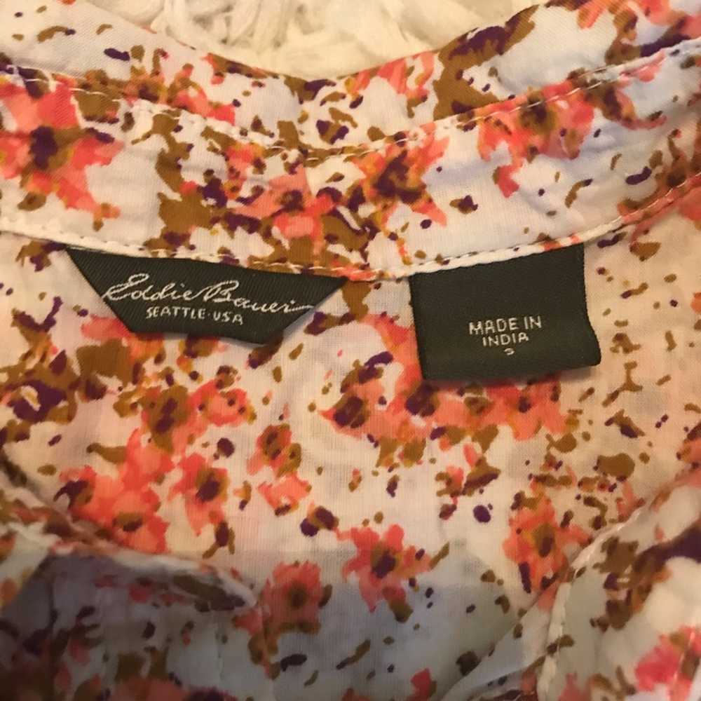 Eddie Bauer floral button down shirt size small - image 5