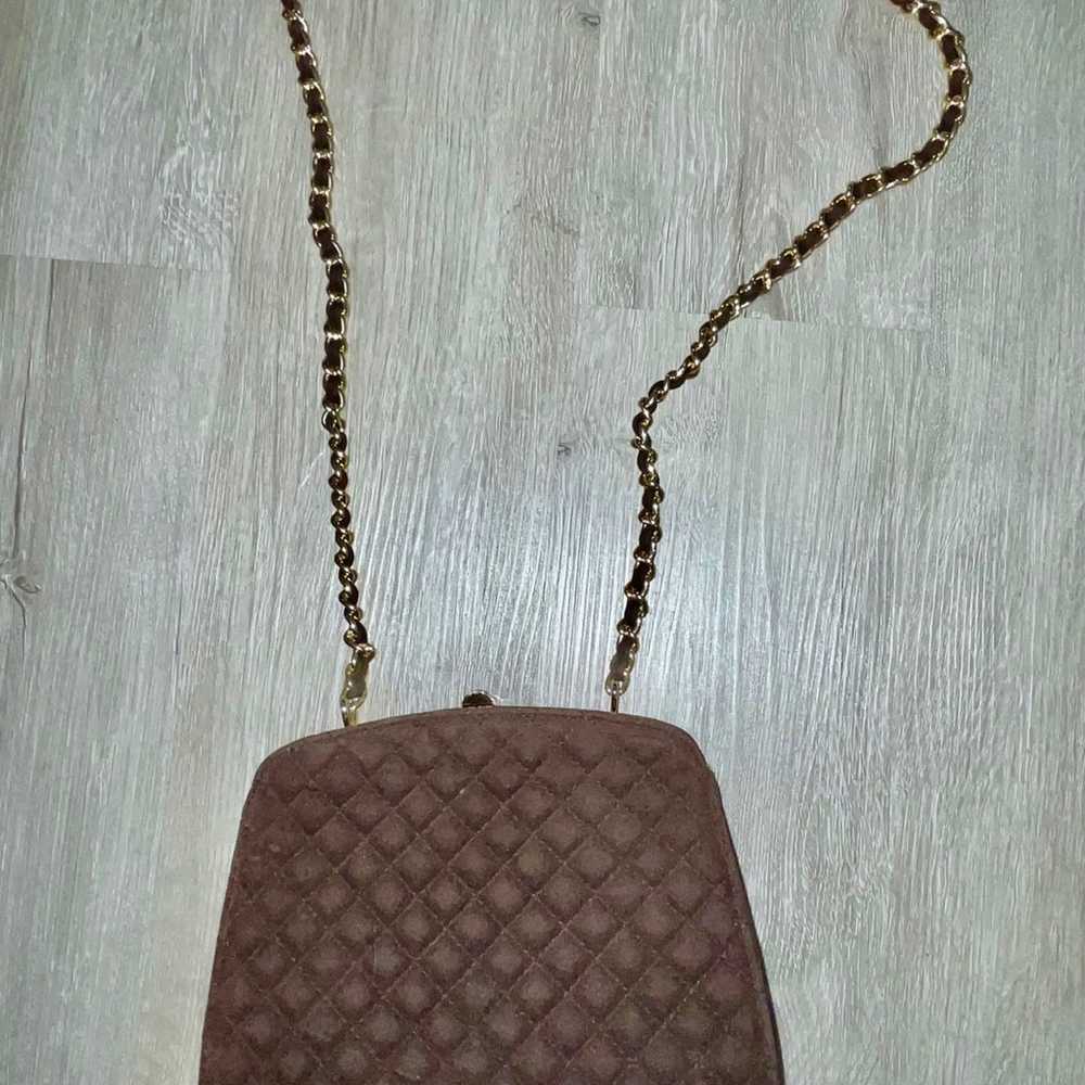 Lord and Taylor purse Brown chain strap quilted - image 3