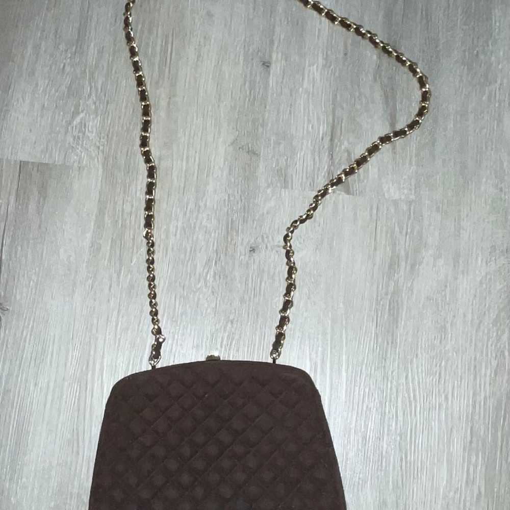 Lord and Taylor purse Brown chain strap quilted - image 6