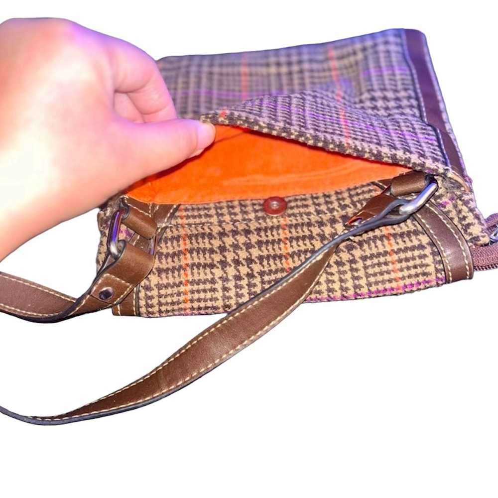 Chaps Vintage Wool Plaid Crossbody Bag - image 5