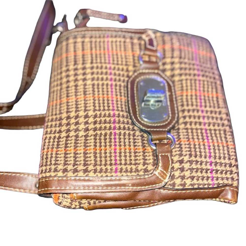 Chaps Vintage Wool Plaid Crossbody Bag - image 8