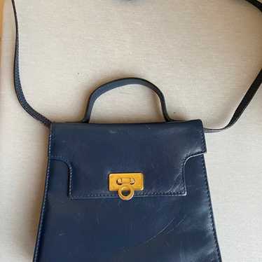 Vintage Nine West Navy Blue Purse Handbag Mob Wife - image 1