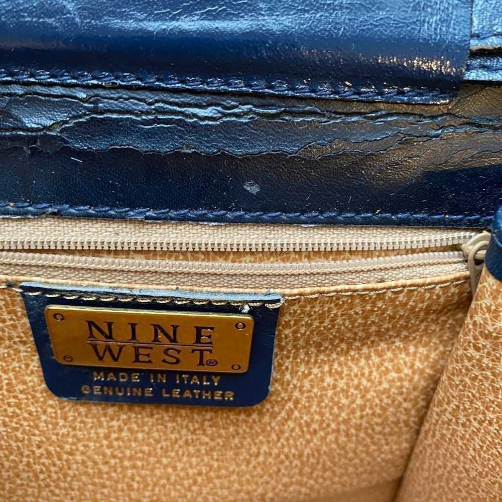 Vintage Nine West Navy Blue Purse Handbag Mob Wife - image 2