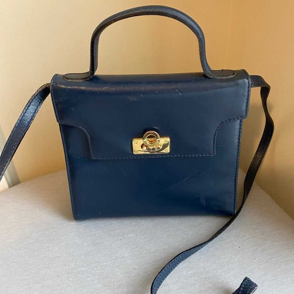 Vintage Nine West Navy Blue Purse Handbag Mob Wife - image 5