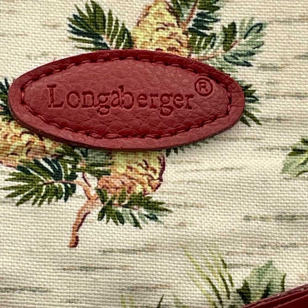 Longaberger Fabric Red Striped Poinsettia Floral … - image 3