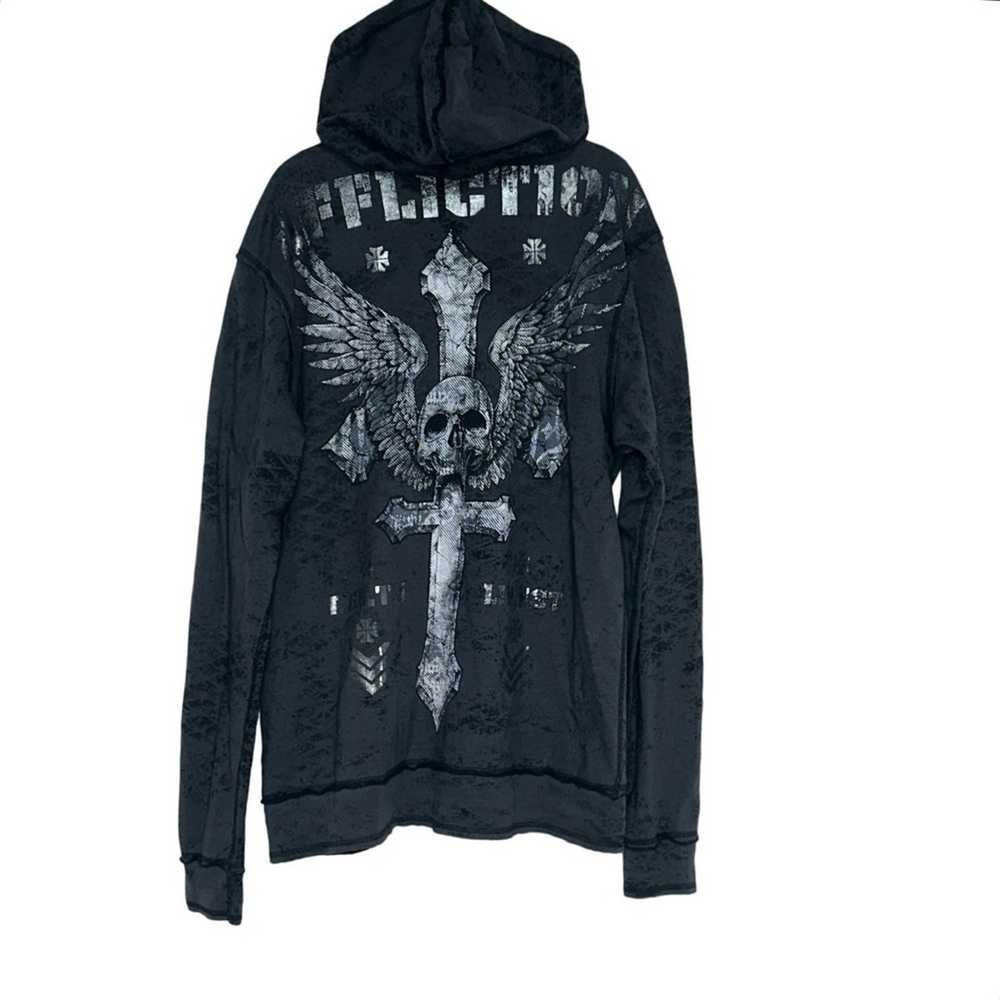 Affliction Y2K men XL distressed gray + black Liv… - image 4