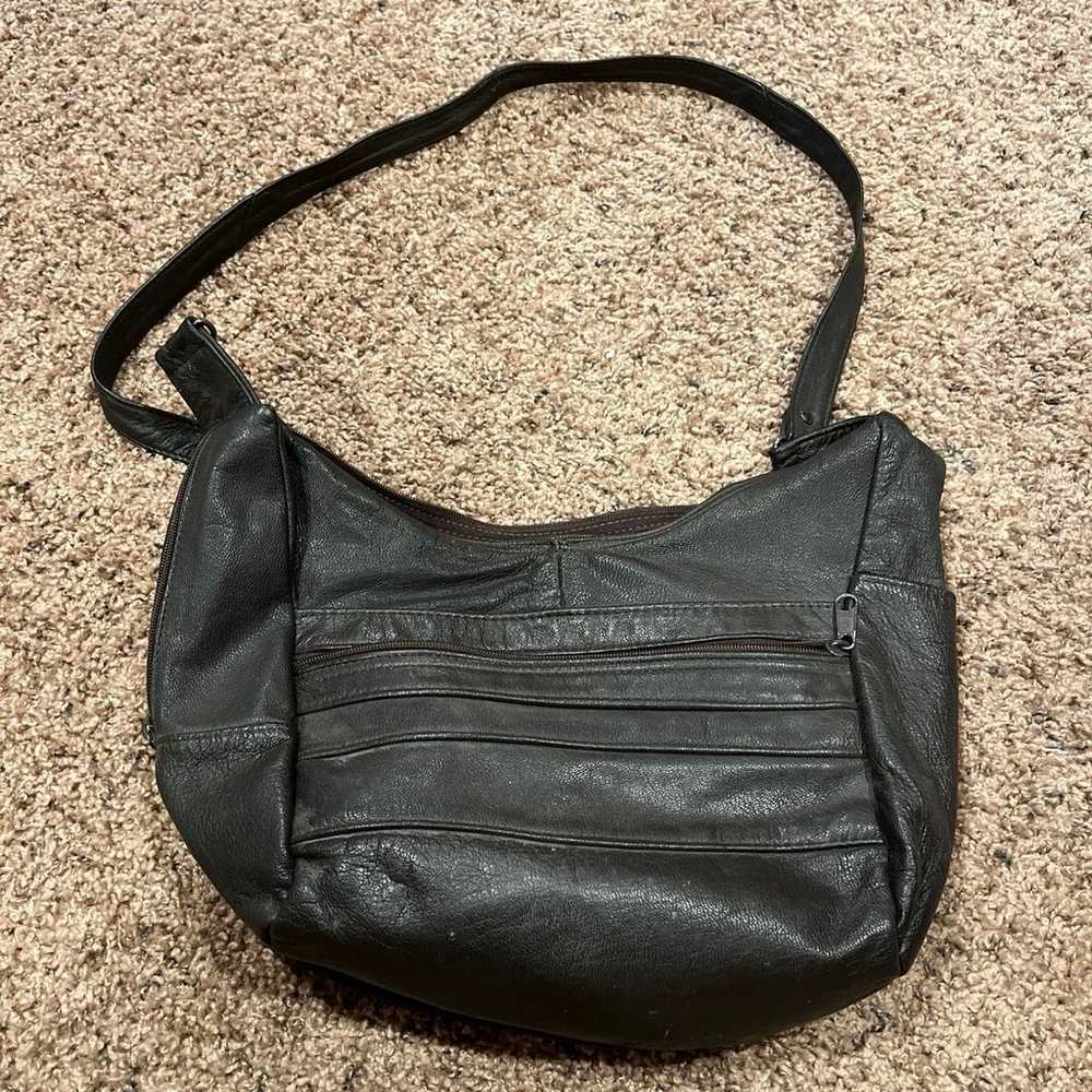 Vintage Womens Conceal carry shoulder Bag brown/b… - image 2