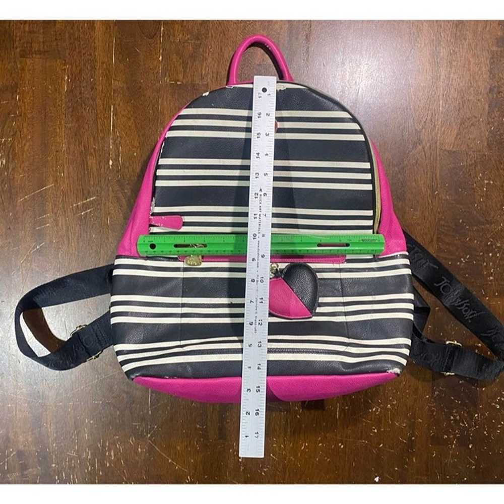 Betsey Johnson Striped Vintage Backpack Purse XoX… - image 10