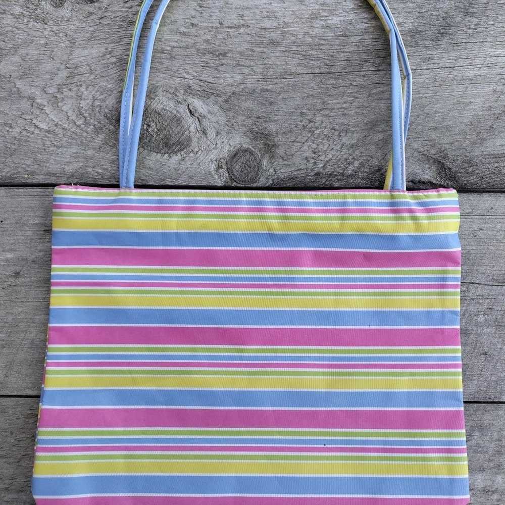 Retro Pastel Striped 60s Inspired Mod Shoulder Ba… - image 1