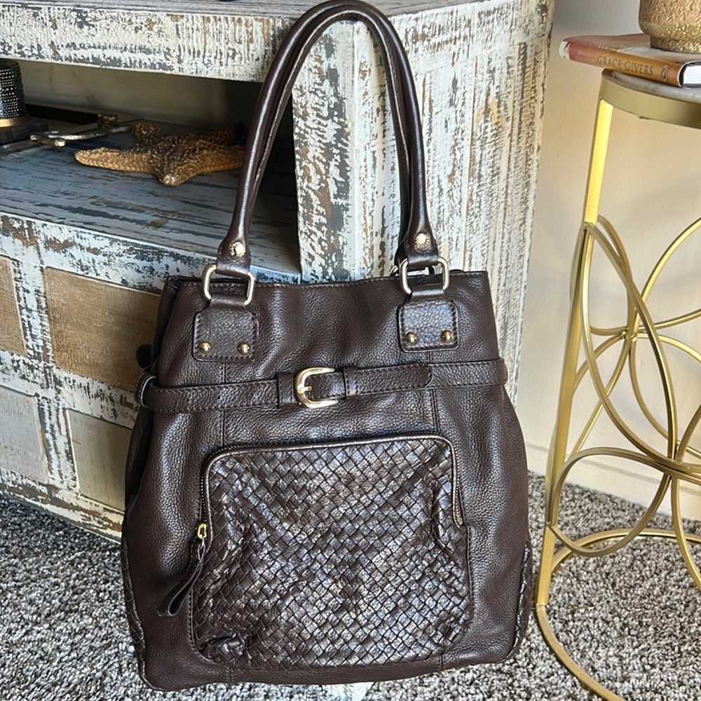 Elliott Lucca Brown Pebbled Leather Large Hobo Sh… - image 2