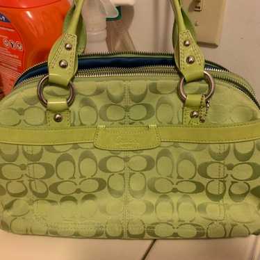 Outlets Coach Vintage Lime Green Satchel