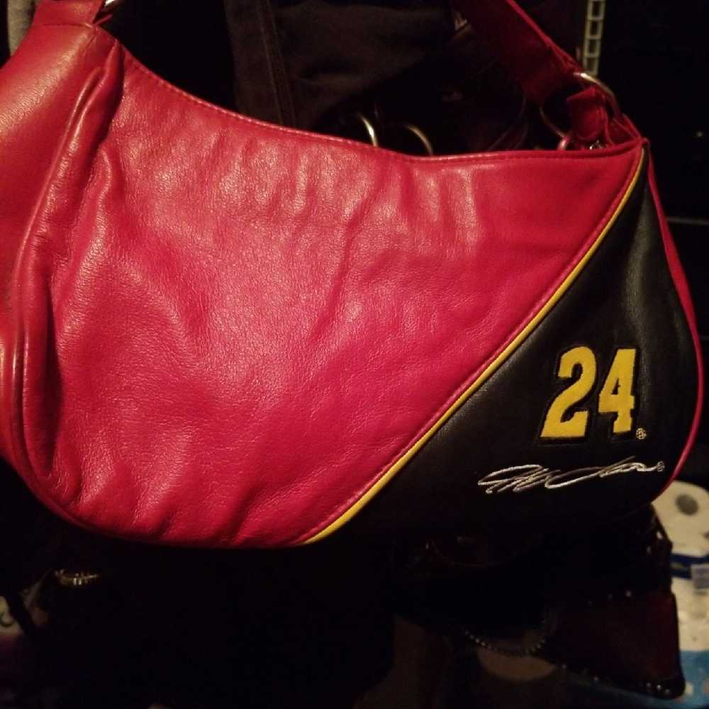 Vintage wilson leather red #24 race purs - image 1