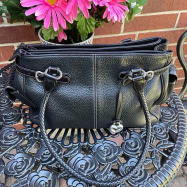 Brighton Black Pebble Leather W/ Reptile Accent Small buy Crossbody W/ Duster