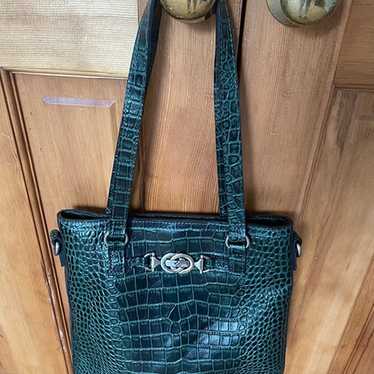 NWT!! PATRICIA NASH - LUNDY - outlet DARK GREEN CROC HANDBAG