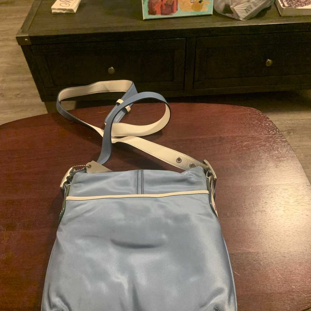 Vintage Coach Cross Body Bag Blue - image 2