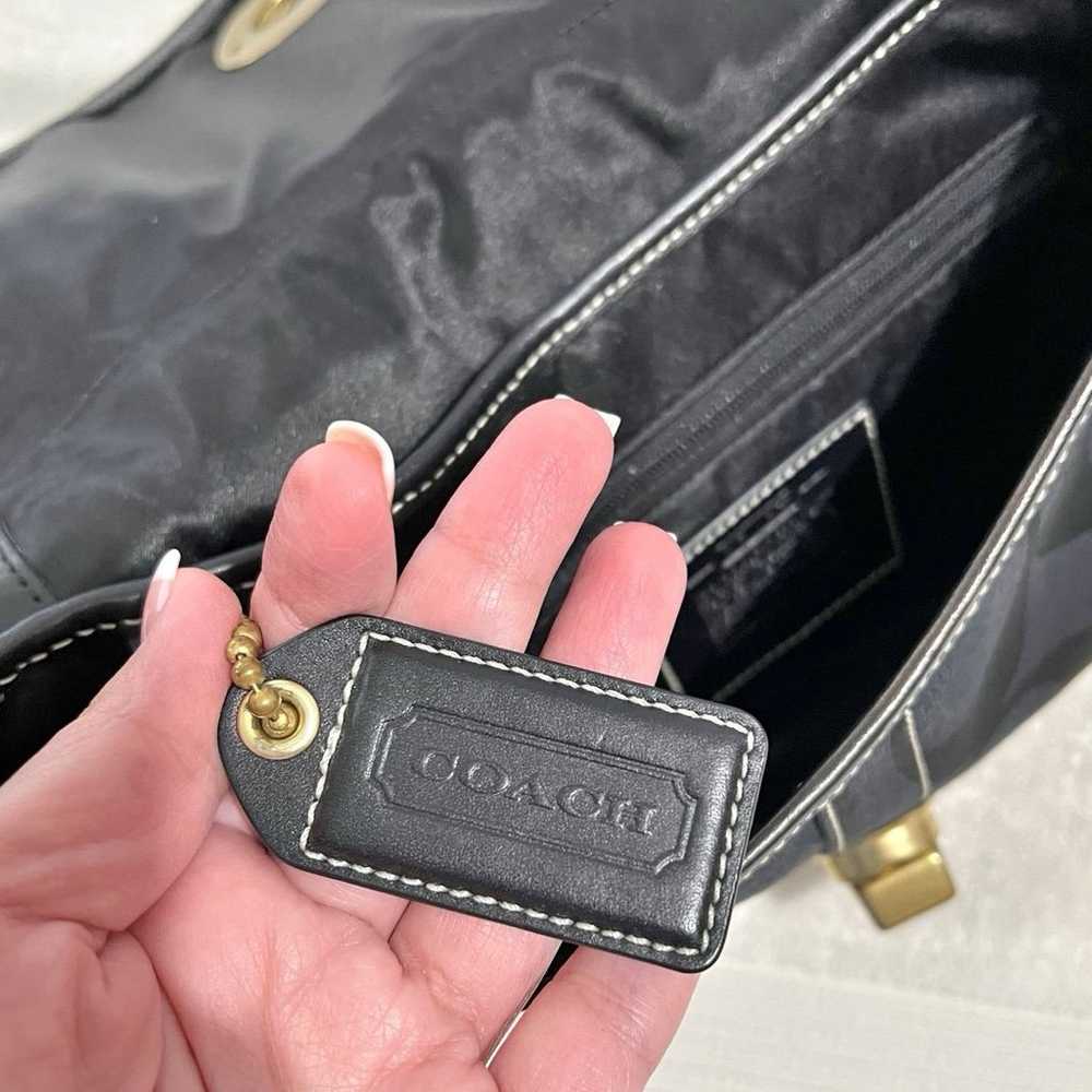 [Coach] Vintage Black Signature Canvas & Leather … - image 5