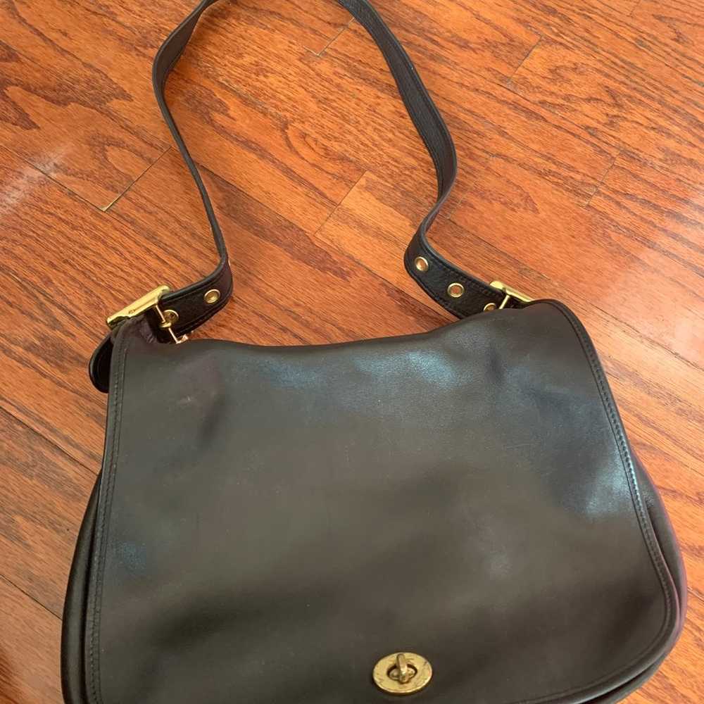 Vintage Coach Black Stewardess Shoulder Bag - image 1