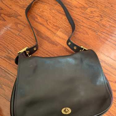 Vintage Coach Black Stewardess Shoulder Bag - image 1