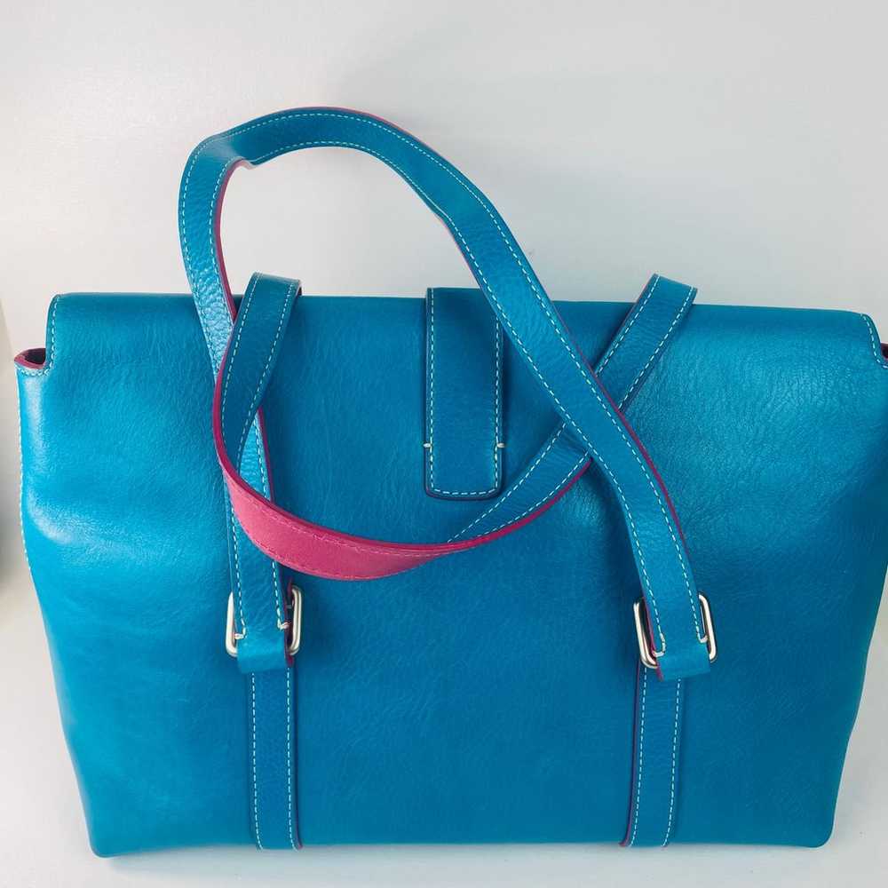 Vintage Dooney & Bourke Turquoise Pink Blue Doubl… - image 2