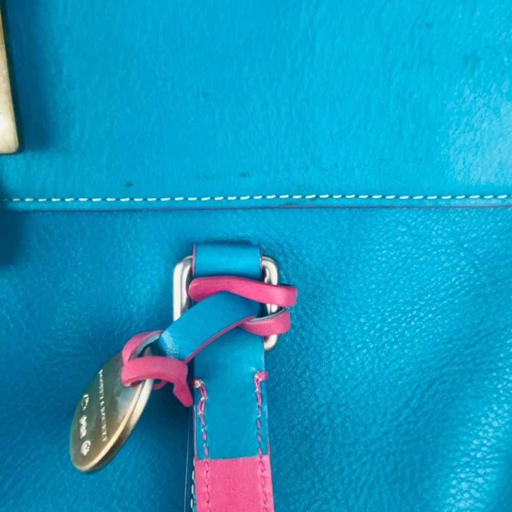 Vintage Dooney & Bourke Turquoise Pink Blue Doubl… - image 9