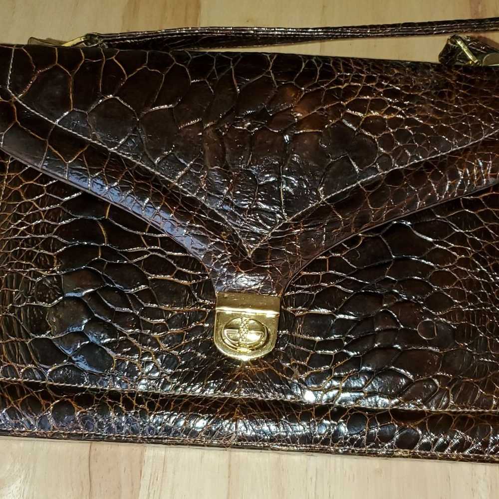 Genuine vintage alligator handbag - image 1