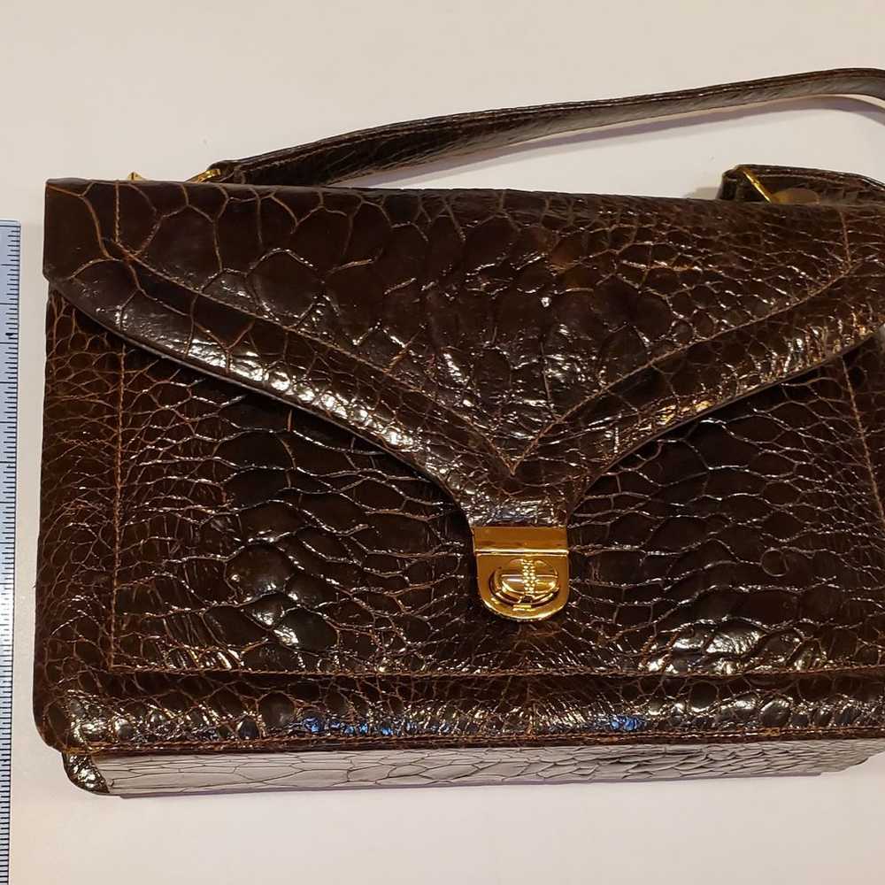 Genuine vintage alligator handbag - image 5