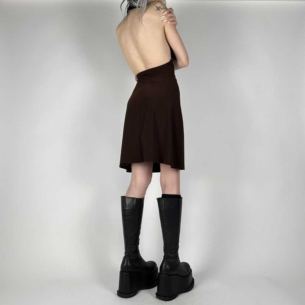 Y2K Espresso Mini Halter Dress (S) - image 4