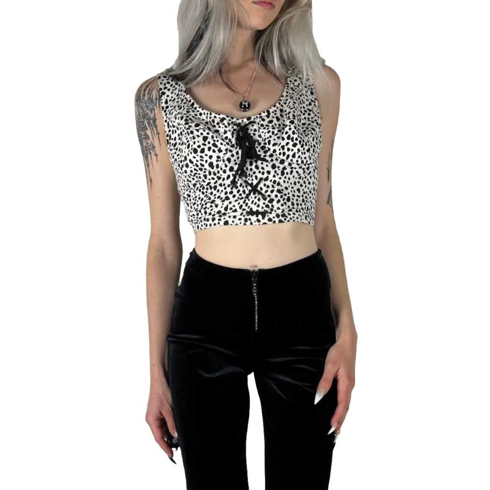 Dalmatian Print Crop Top (S) - image 1