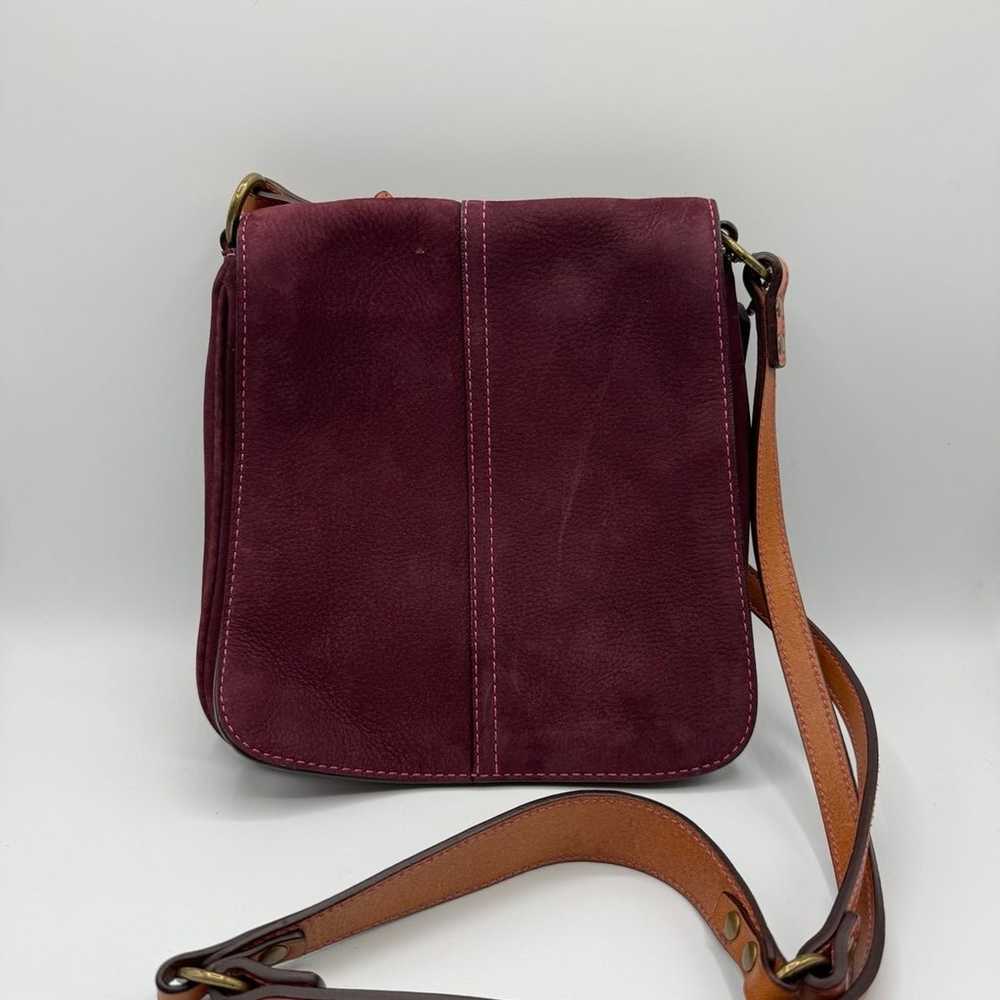 COACH BAG VINTAGE  DEEP PLUM  SUEDE NUBUC FLAP BA… - image 1