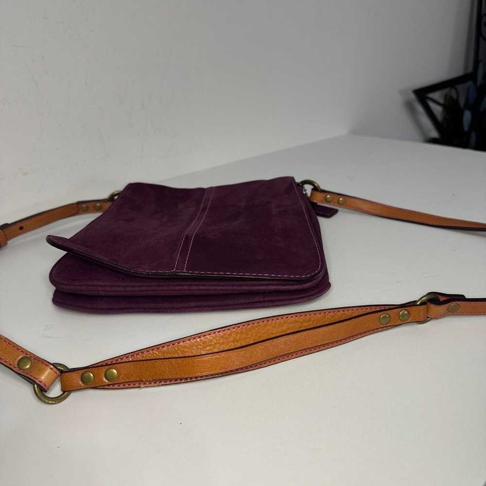 COACH BAG VINTAGE  DEEP PLUM  SUEDE NUBUC FLAP BA… - image 6