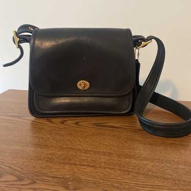 Vintage Coach Rambler Black Leather Crossbody 9061