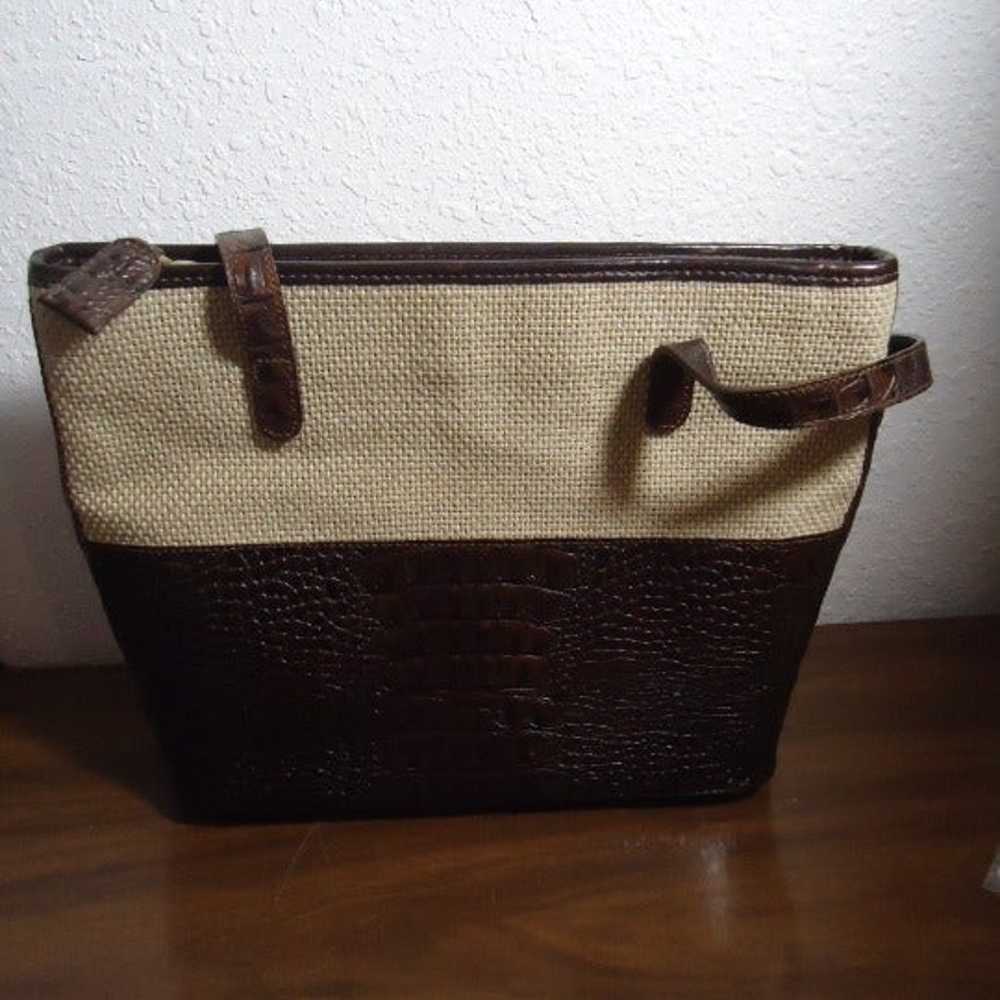 Brahmin Vintage Libby Tote Taupe Harbor Pecan Sho… - image 2