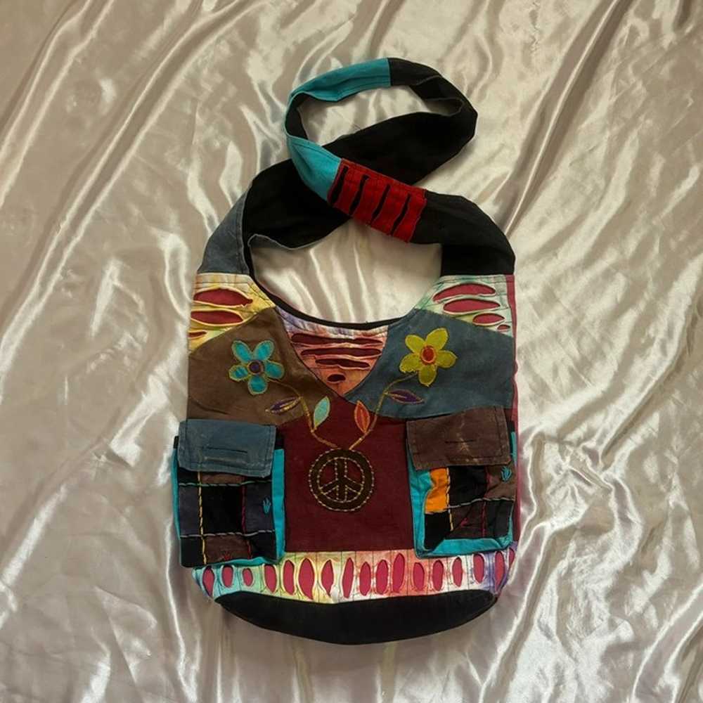 Vintage hippie patchwork tote bag Hippie tote bag - image 1