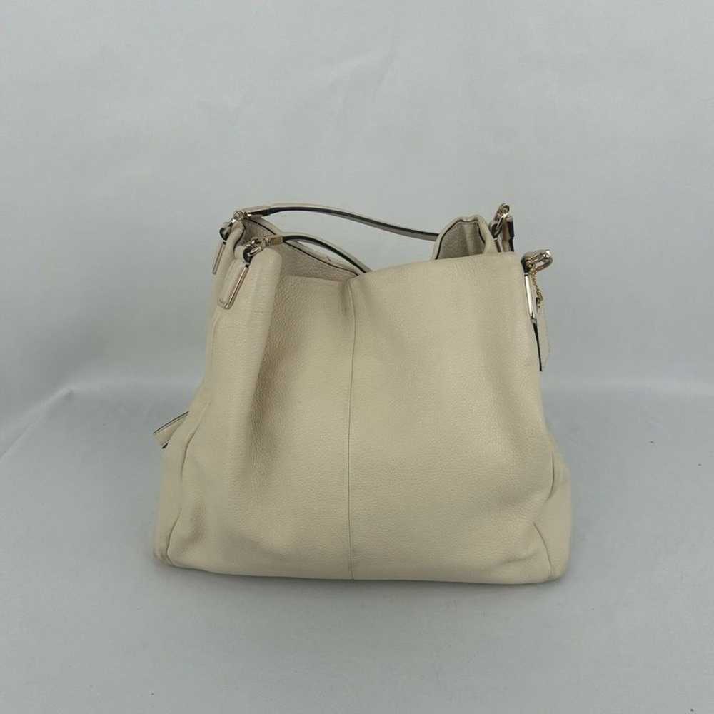 Coach Cream Pebbled Genuine Leather Large Tote Sh… - image 4