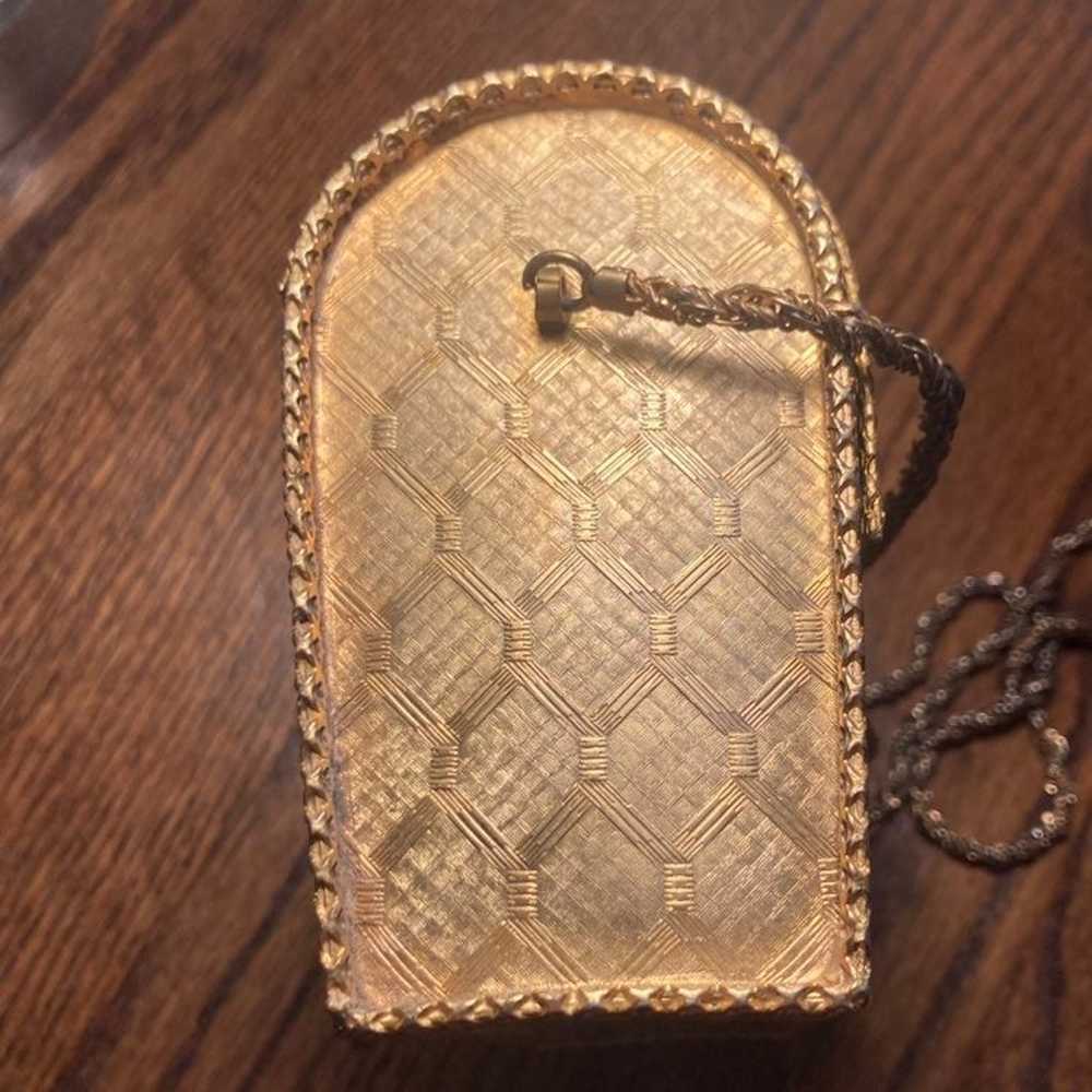 Rare Vintage Gold Gilted Shoulder Purse - image 11