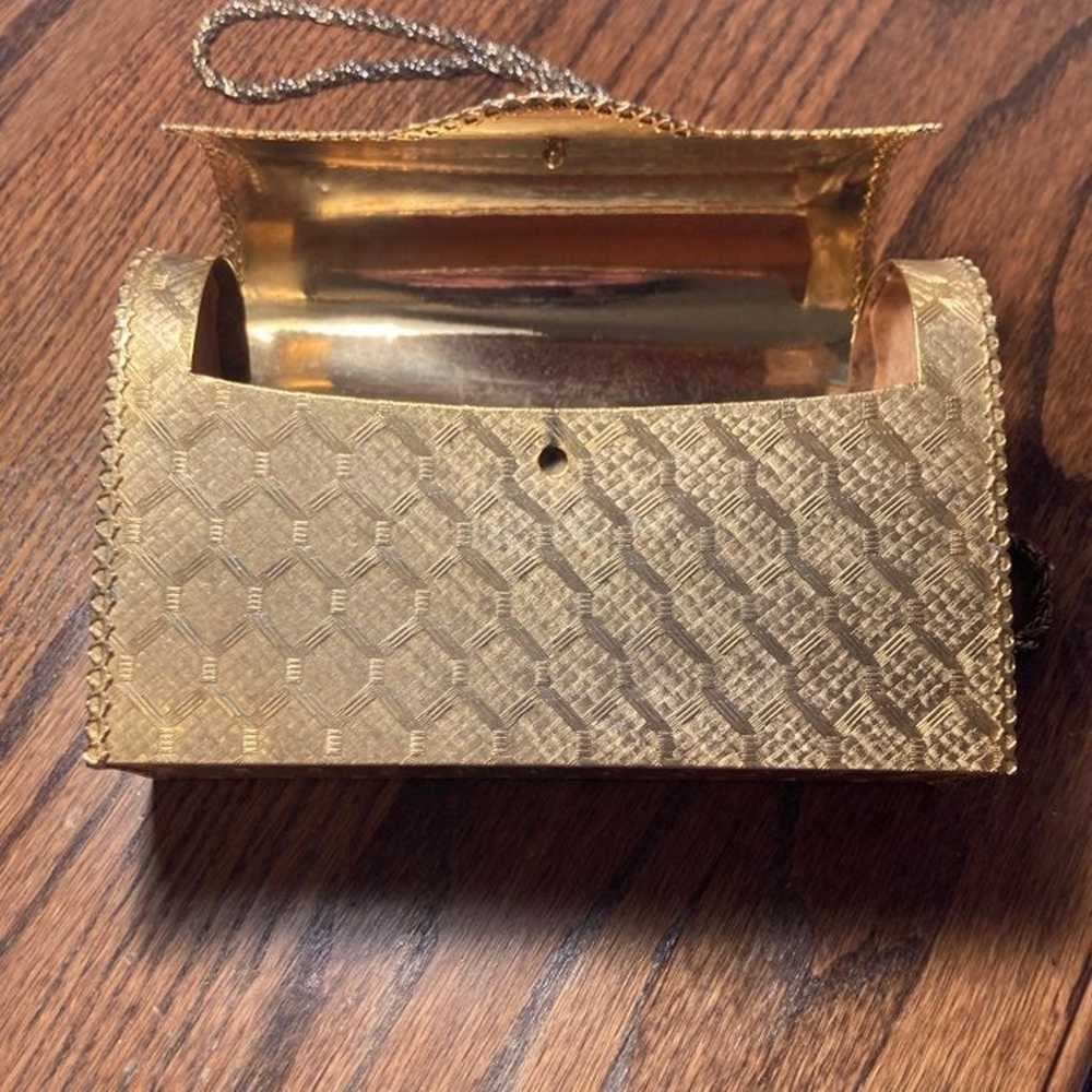 Rare Vintage Gold Gilted Shoulder Purse - image 12