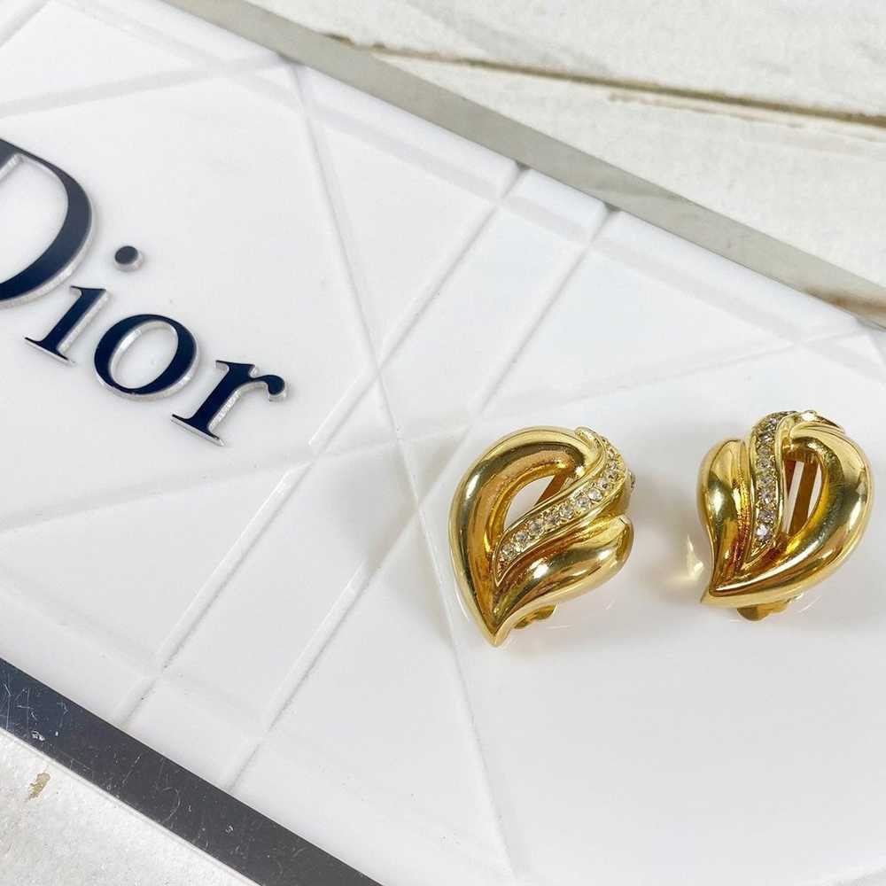 Christian Dior Gold & Crystal Earrings - image 1